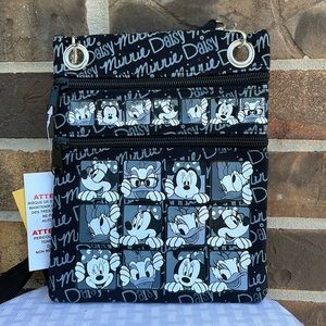 Disney Minnie Mouse and Daisy Black Passport Bag